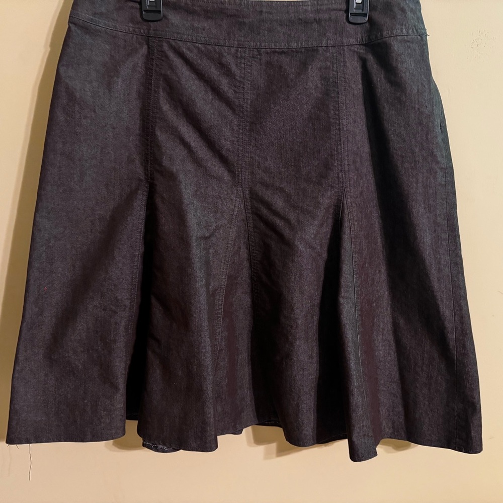 Dressbarn Brown Pleated A-Line Skirt Knee-Length